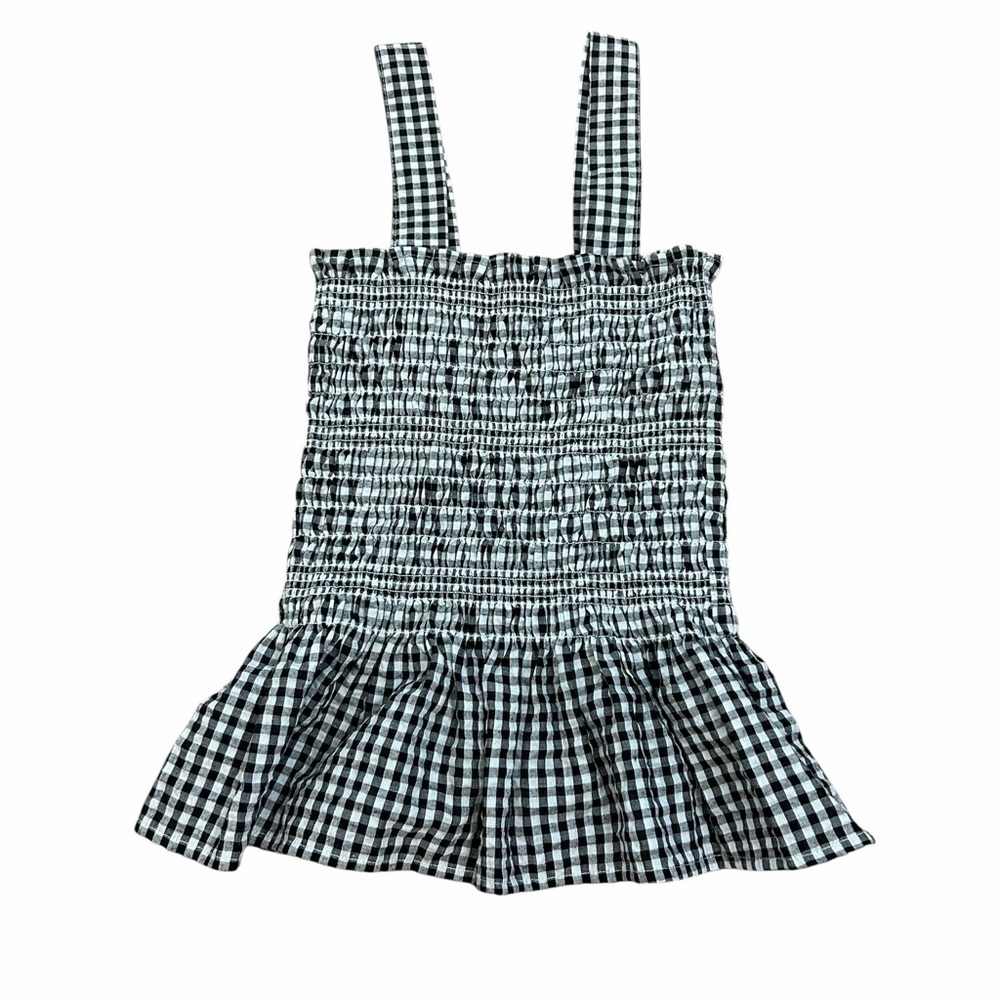 Urban Outfitters Black & White Gingham Smocked Pelum Tank Top Women’s Sz XS